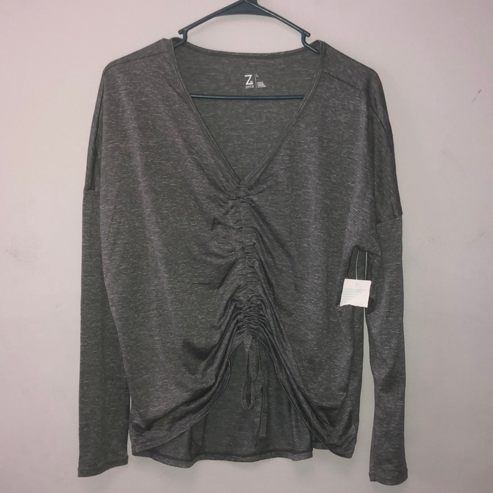 Z by Zella Long Sleeve Ruched Studio Top Size Large